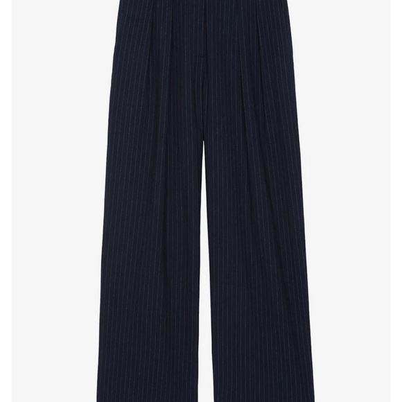 Tansley Pleated Trousers - Navy Pinstripe - Picture 6 of 8